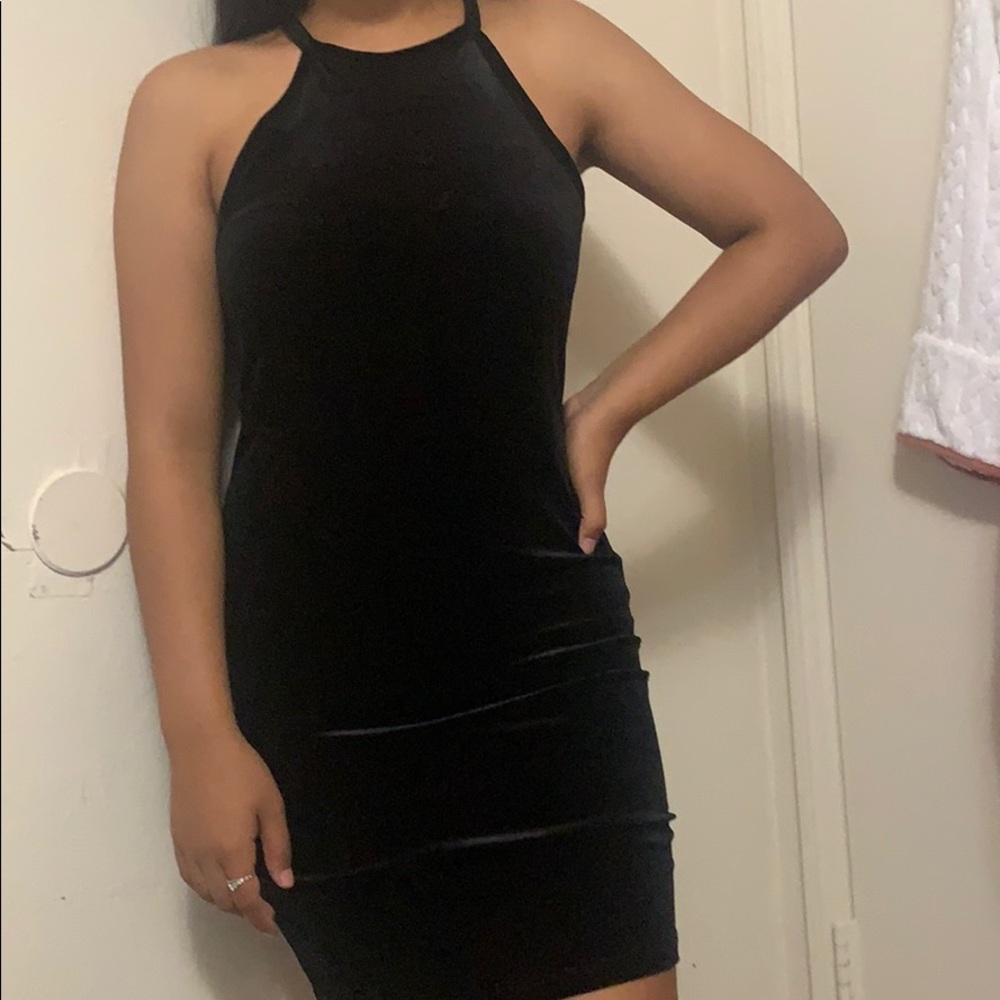 Black halter dress